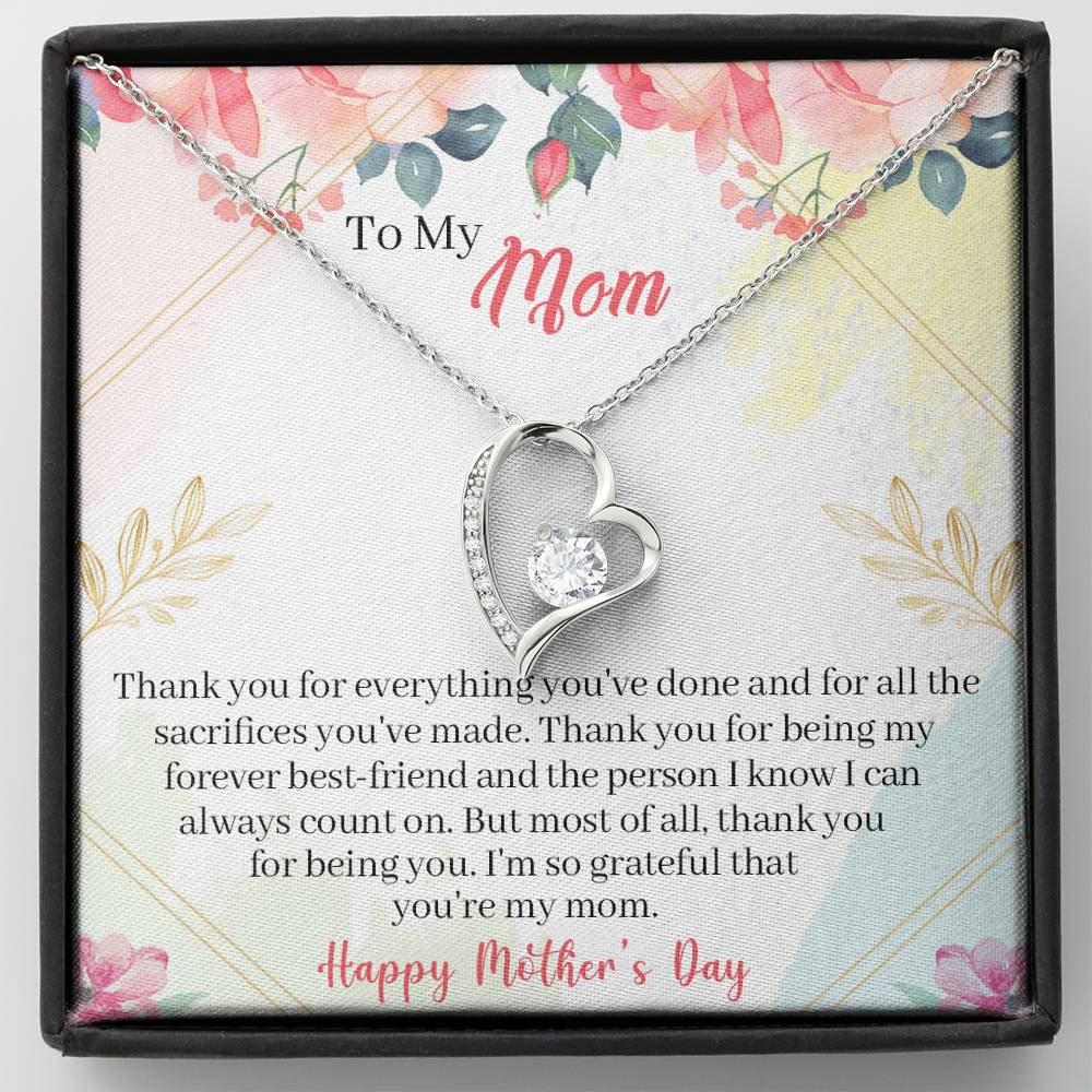 To My Mom Interlocking Hearts Necklace