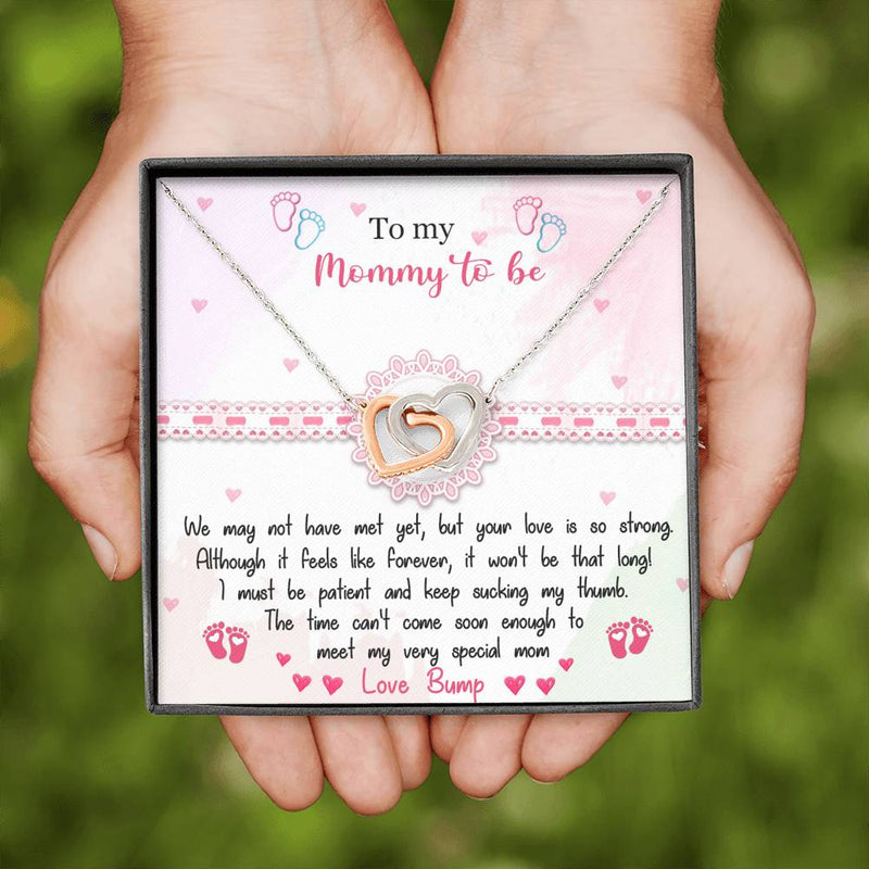 To My Mommy To Be - Interlocking Hearts Necklace