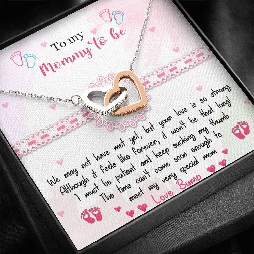 To My Mommy To Be - Interlocking Hearts Necklace