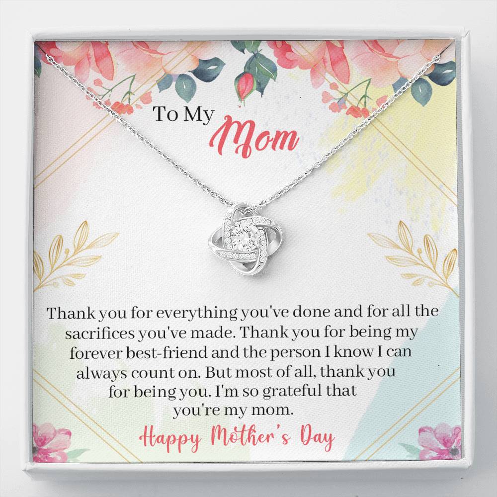 To My Mom Love Knot Necklace