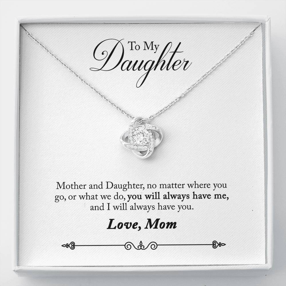 To My Daughter Love Knot Necklace