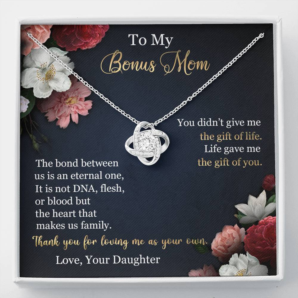 To My.Bonus Mom Love Knot Necklace