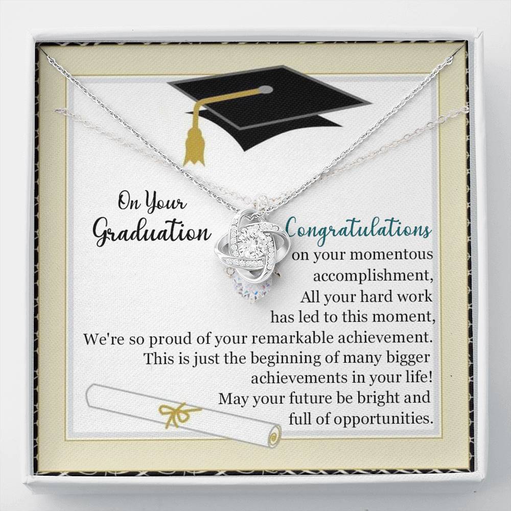 To Your Graduation Love Knot Necklace