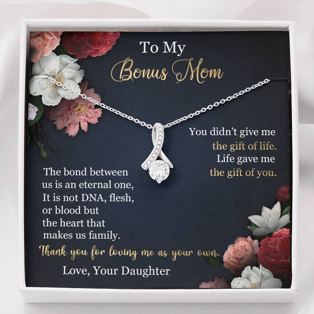 To My Bonus Mom Alluring Beauty Necklace